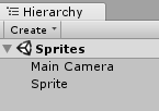 hierarchy with camera and sprite