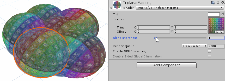 adjusting the blend sharpness