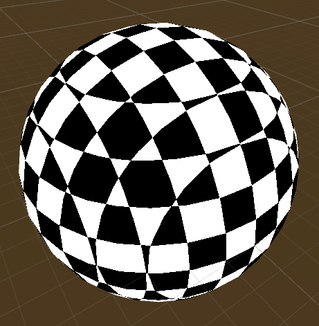 checkerboard pattern on a sphere