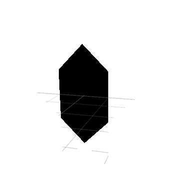 a black hexagon on a white plane