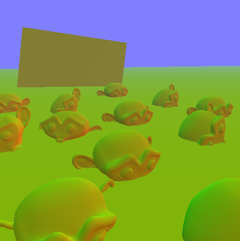 a image where we can see depth and normals, but they are encoded so it looks kinda matte